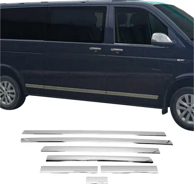Produktbild von Seitentürleiste Türschutz für VW Transporter T5 2003-2015 Einzeltür L2 Chrom