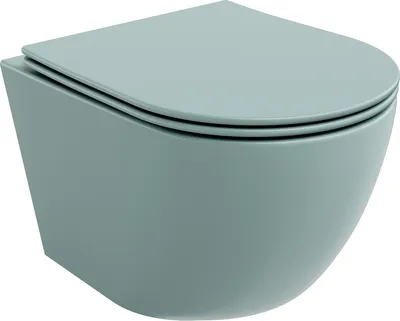 Produktbild von Mexen Lena WC-Schüssel Randlos mit slim Sitz und Absenk-Automatik, duroplast, Helles mattes Grün - 30224048