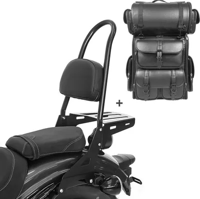 Produktbild von Sissybar CSL + Hecktasche LX für Indian Scout / Sixty 15-23 mit Gepäck