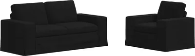 Produktbild von vidaXL Sofa Set 2 stk. Schwarz Stoff