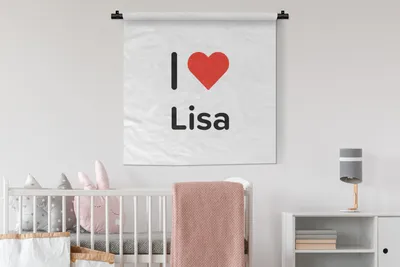 Produktbild von MuchoWow® Wandteppich Wandbehang Ich liebe - Lisa - Mädchen 90x90 cm Tapisserie Dekoration Wandtuch - Wandaufhänger