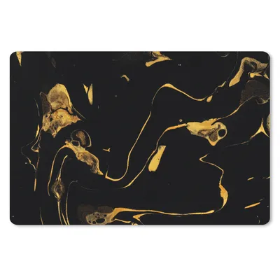 Produktbild von MuchoWow® Schreibtischunterlage Muster - Gold - Schwarz 60x40 cm - XXL Mauspad - Großes Mauspad