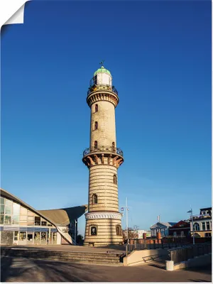 Produktbild von ARTland Poster Leuchtturm mit Teepott in Warnemünde II Größe: 45x60 cm