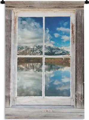 Produktbild von MuchoWow® Wandteppich Wandbehang Durchsichtig - Holz - Berg 90x135 cm Tapisserie Dekoration Wandtuch - Baumwolle - Wandskulptur