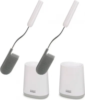 Obrázek produktu pro Sada 2x WC štětka Joseph Joseph Flex Lite 70523, plast, bílá/šedá