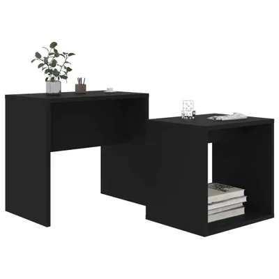 Produktbild von Monderne Couchtisch - Wohnzimmertisch - einfache Aufbau --Set Schwarz 48x30x45cm Holzwerkstoff - Couchtische DE8603