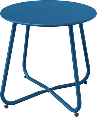 Produktbild von Grand patio Runder Garten Beistelltisch Kaffeetisch Pfauenblau