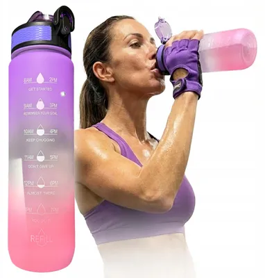 Obrázok produktu pre Lewer Športový bidón na vodu s odmerkou a slamkou 1000 ml