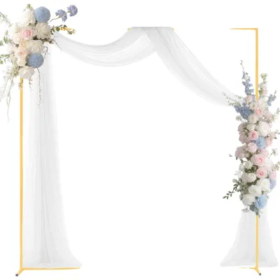 Immagine prodotto di VEVOR supporto per fondale ad arco, 2x2 m, arco per matrimonio, quadrato, supporto per fondale in metallo color oro per matrimoni, feste di compleanno, feste di laurea, vacanze e decorazioni per cerimonie