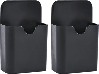 Produktbild von 1 Paar magnetische Kühlschrank-Markerhalter-Aufbewahrungsbox, glatte Kante, gratfrei, weit verbreitet, einfach zu installierender Stift-Bleistift-Aufbewahrungs-Organizer