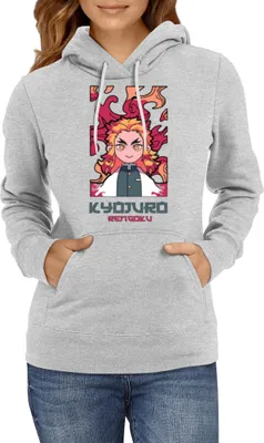 Obrázok produktu pre Dámska Mikina S Kapucňou Japan Anime Manga Demon Anime Slayer Kyojuro Rengoku 06 Hashira, Lady S / Heather šedá