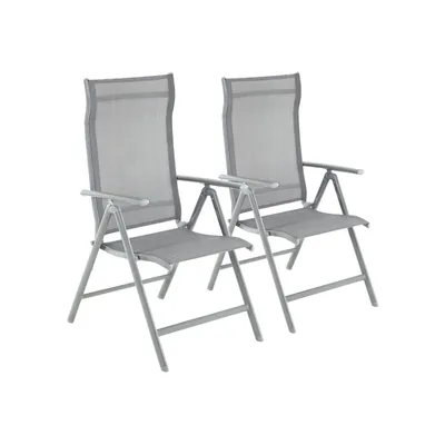 Productafbeelding van Tuinstoelen, set van 2 - Weerbestendig - Grijs - Voor buiten - Tuinstoelen - Geschikt voor camping