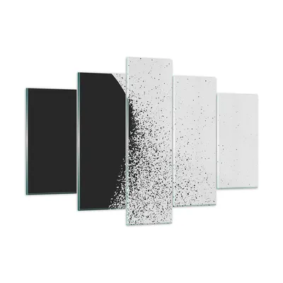 Produktbild von Bilder auf glas - 5 Teile - Abstraktion Schwarzweiß Geometrie - 150x100cm - Glasbilder - Wandbilder - Bilder - Wanddekoration aus Glas - Glas Bilder - Wandbild auf Glas - GEA150x100-4922