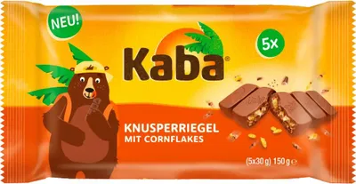 Zdjęcie produktu dla Chrupiący baton Kaba z płatkami kukurydzianymi i mleczną czekoladą 5x30g 150g