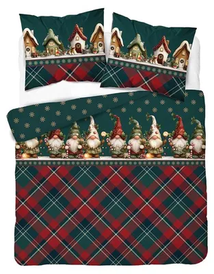Produktbild von Bettwäsche, Flanellbettwäsche, Warm, Für den Winter 160x200 6033b Weihnachtlich, Wichtel, KI-generiertes Bild