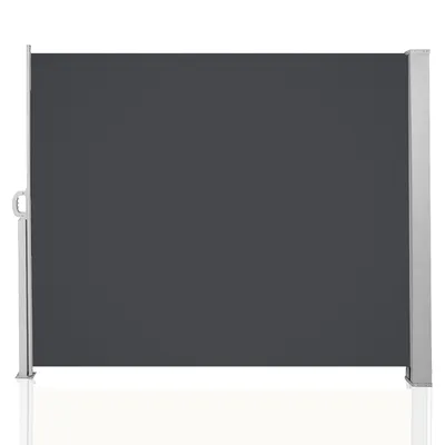 Produktbild von Aopunly Seitenmarkise 140x300cm Sichtschutz Ausziehbar Blickdicht Sonnenschutz Markise Balkon Terrasse Garten Seitenrollo Windschutz Grau