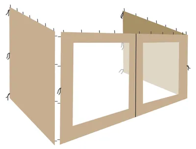 Productafbeelding van Set van 3 Zijwanden voor Tuinpaviljoen 3x4m
