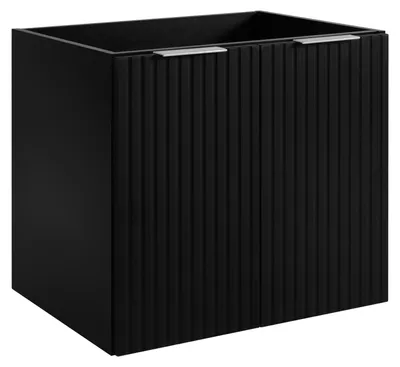 Zdjęcie produktu dla Szafka Łazienkowa Wisząca Pod Umywalkę 60X46 Cm Flisan Czarna Dwudrzwiowa