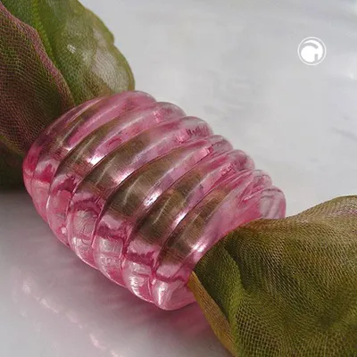 Produktbild von Tuchperle, Spirale, rosa-transparent