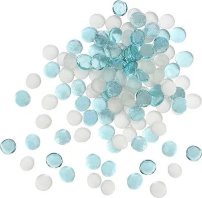 Image de Pierres de verre - Assortiment de pierres de verre (95 à 105 pièces) 500 g - Pierres précieuses plates de 20 mm - Pierres décoratives pour mariages, fêtes et aquariums - Garniture pour tables et vases