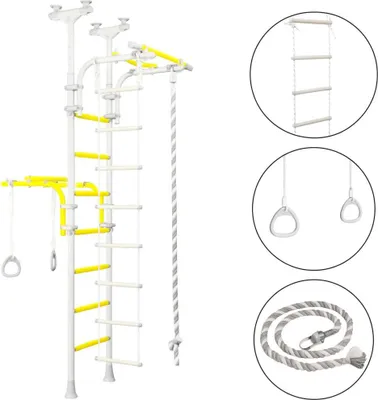 Produktbild von Indoor Sprossenwand für Kinder Klettergerüst aus Metall mit Strickleiter Transformator, Provenienz