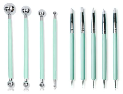 9-teiliges Silikon-Ton-Modellierwerkzeug-Set mit Kugelstylus