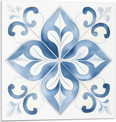Immagine prodotto di Motivo floreale su piastrelle - Autoadesivo - Rivestimento - Pannello murale - Decorazione murale - Pannelli murali decorativi - Pannelli murali 3D - Design murale autoadesivo - 4 pezzi 50 x 50 cm