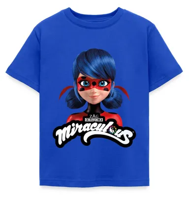 Produktbild von Spreadshirt Miraculous Ladybug Mit Logo Kinder T-Shirt, 98/104 (3-4 Jahre), Royalblau