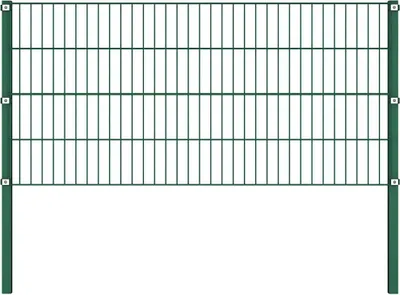 Produktbild von vidaXL Zaunelement mit Pfosten Eisen 349 x 80 cm Grün
