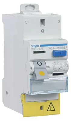 Image de Interrupteur Différentiel Bipolaire 25a Protection Différentielle Ac 25a 30ma - Hager