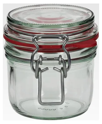 Produktbild von 8 x 255 ml Drahtbügelglas rund - inkl. Deckel, Gummidichtung und Spannbügel