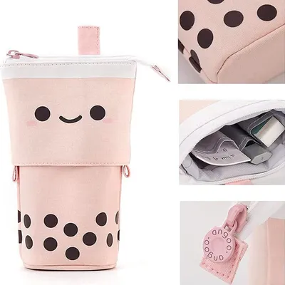 Produktbild von OKWISH Federmäppchen Reißverschluss,Teleskopisch Mäppchen,2-in-1 Standmäppchen,Federtasche Mädchen,Schüttelpenal Teenager für Mädchen Geschenke Rosa