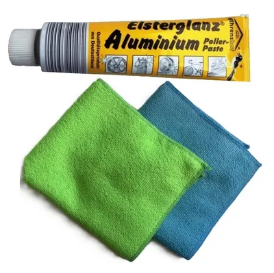 Produktbild von Elsterglanz Aluminium Polierpaste Reiniger Paste 150ml und. 2 Microfasertücher