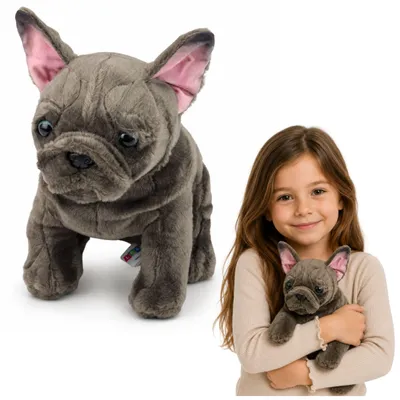 Image de Peluche Bouledogue Français Marron 22 Cm