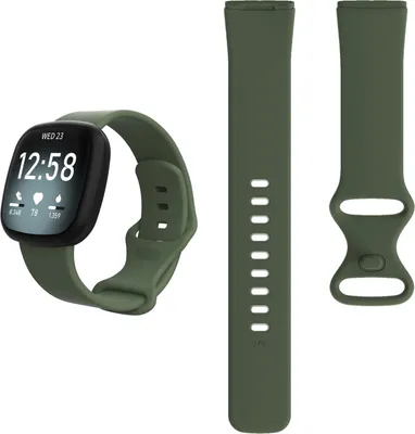 Produktbild von Silikon Ersatzband Armband für Fitbit Versa 3 / Sense „Sport“, L, Grün