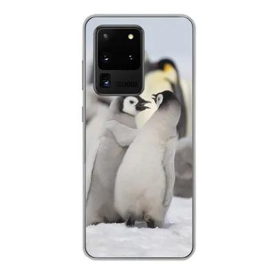 Produktbild von MuchoWow® Handyhülle Schutzhülle Hülle für Samsung Galaxy S20 Ultra Pinguine - Schnee - Tiere Silikon Softcase Handy Hülle - Karteninhaber
