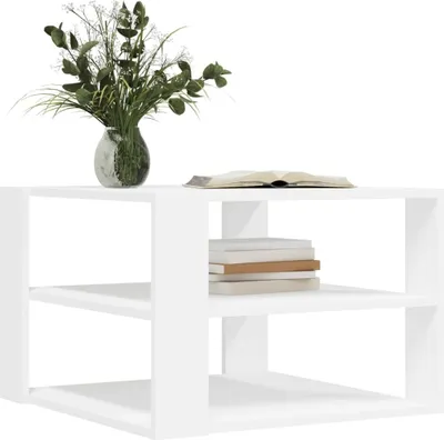 Produktbild von "Winterschlussverkauf "Couchtisch - CLORIS - Wohnzimmertisch - Robust und langlebig - Weiß 58x58x40 cm Holzwerkstoff - NeuMöbel3342522