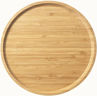Obrázok produktu pre Bambusová servírovacia miska - okrúhly drevený podnos - 25 cm
