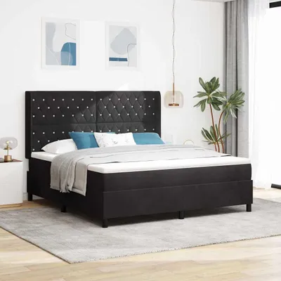 Immagine prodotto di Maison Exclusive - Letto boxspring con materasso nero 180 x 200 cm in velluto