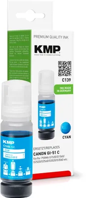 Obrázok produktu pre KMP Patrone Canon Pixma GI51C cyan 7700 Seiten C139 kompatibel