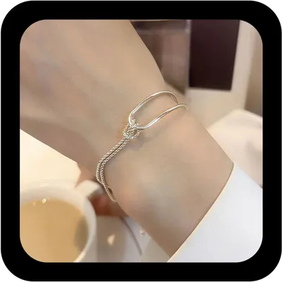 Produktbild von Boho Layered Cuff Bracelet, Silberkette, Verstellbar, fuer Freundschaft