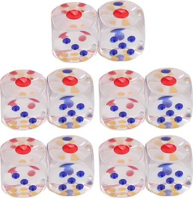 Produktbild von 10pcs 2,5 cm 6 -seitige Würfel Set Transucent Colors Standard -Spielbrettspiele