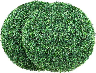 Produktbild von VEVOR 2x Buchsbaumkugel Künstlich Ø50,8cm Garten Deko Buchsbaum Kugel künstlich Buchskugel Kunstpflanze aus PE, Holz, PP inkl. 2 Stk. Dekorative LED-Leuchten und 10 Stk. Ersatzblätter