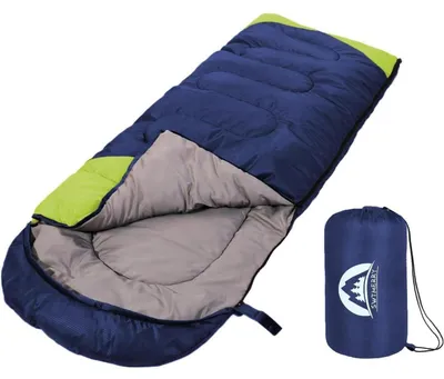 Immagine prodotto di Sacco a pelo per 3-4 stagioni, blu/verde, adatto a ragazzi e adulti, con temperatura di utilizzo da 5 a 25°C, impermeabile e leggero
