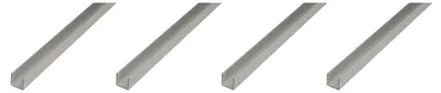 Zdjęcie produktu dla Alberts 4 x profil U, aluminium, 10 x 15 x 10 x 1,5 mm, długość 1 m, anodowane na srebrno