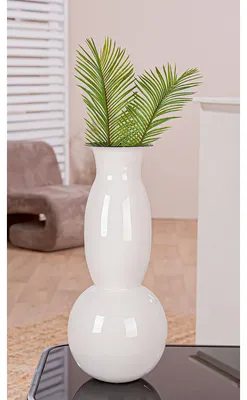 Zdjęcie produktu dla Gilde Vase, "Neo", Eisen, weiß, VE 1, H. 42,5 cm, D. 17 cm Höhe: 42.50 cm Durchmesser: 17.00 cm 58007