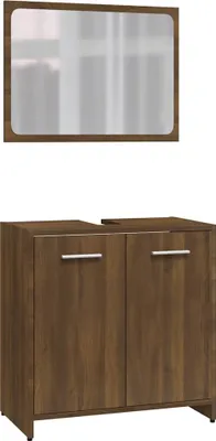 Obrázek produktu pro vidaXL Sada koupelnového nábytku Hnědý dubový dřevěný materiál