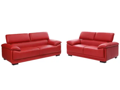 Produktbild von MACELO 3+2 Sofagarnitur aus Leder - Rot