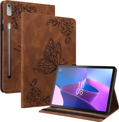 Immagine prodotto di Per Lenovo Tab P12 12.7 Farfalla modello manica in Pelle finta Custodia Custodia Marrone