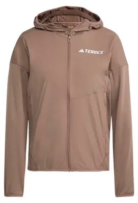 Produktbild von Adidas Damen Terrex Xperior Climawarm+ Wind Light Fleece Kapuzenjacke earth strata S